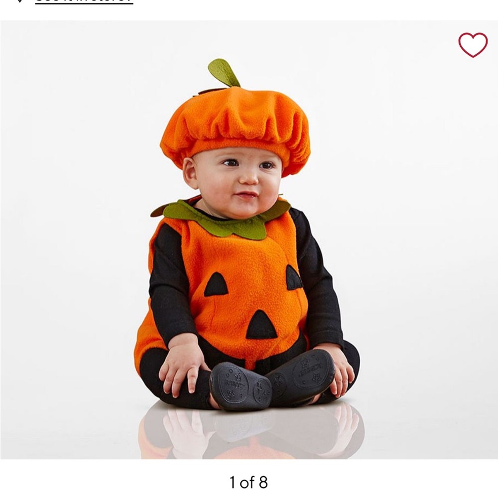 Pottery barn kids Orange Pumpkin Baby Costume 6-12mo EUC